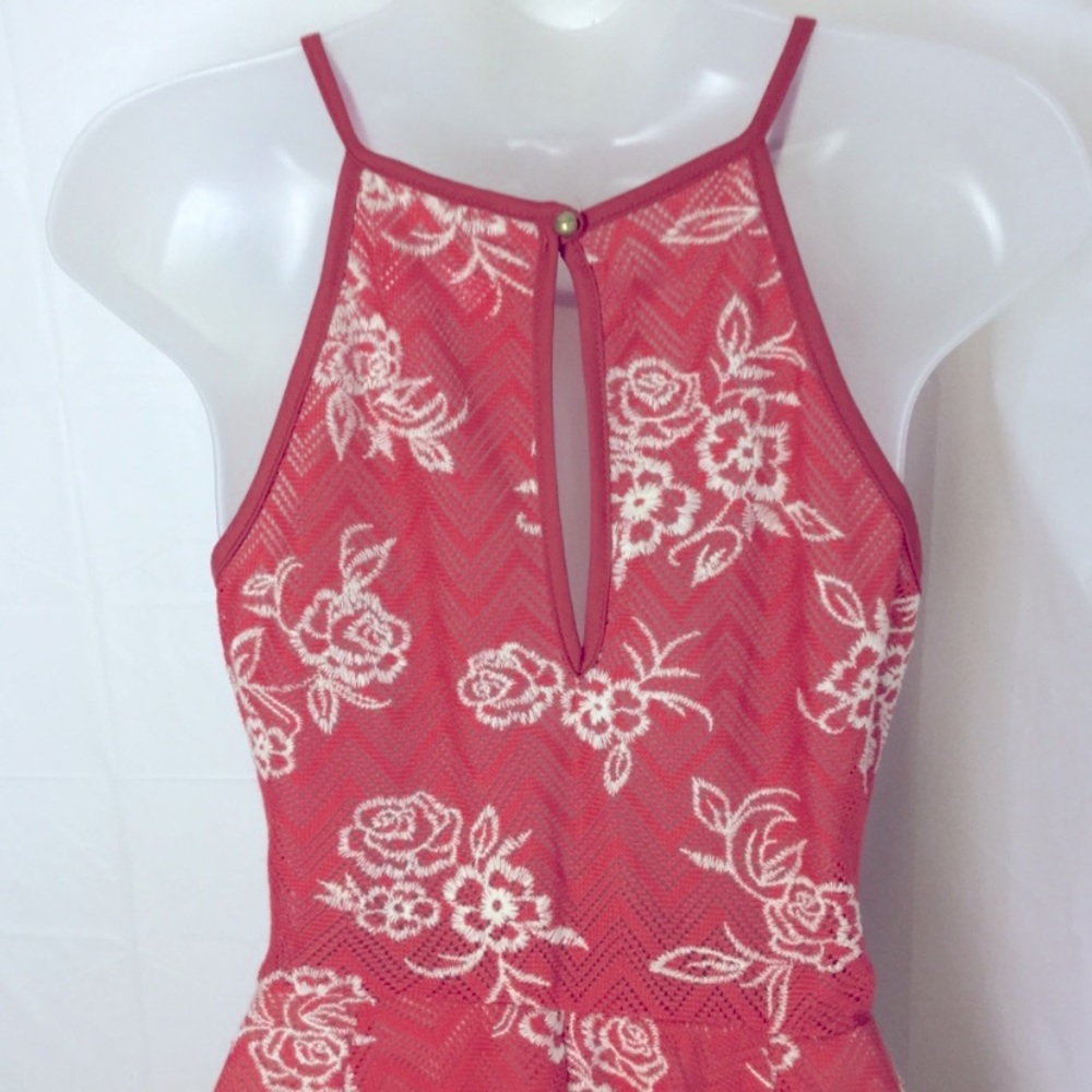 Honey and Rosie Festival Boho Sleeveless Mini Red Pattern Tank Dress ✌🏽 - Picture 6 of 8